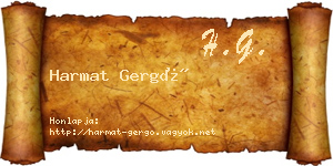 Harmat Gergő névjegykártya